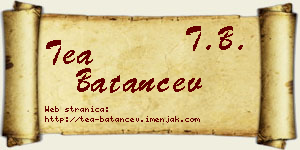 Tea Batančev vizit kartica